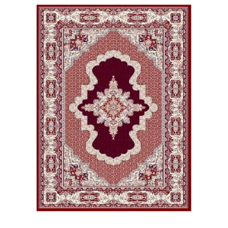 Traditional Persian Medallion Rug – Classic Burgundy & Cream Oriental Area Carpet - CU01