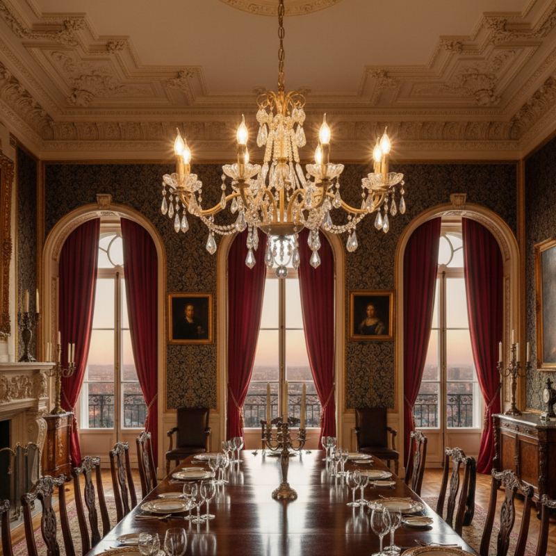 Luxury Crystal Candle Chandelier – Elegant 6-Light Pendant Ceiling Fixture (Gold & Chrome)