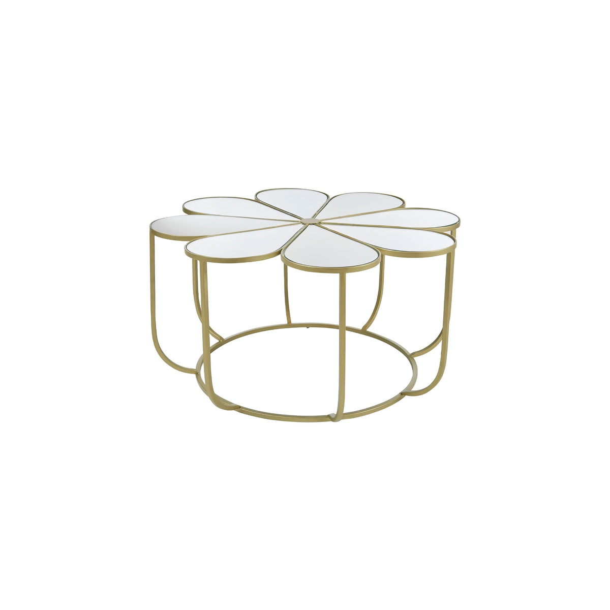Petal Coffee Table - Marble Top & Stainless Steel Frame