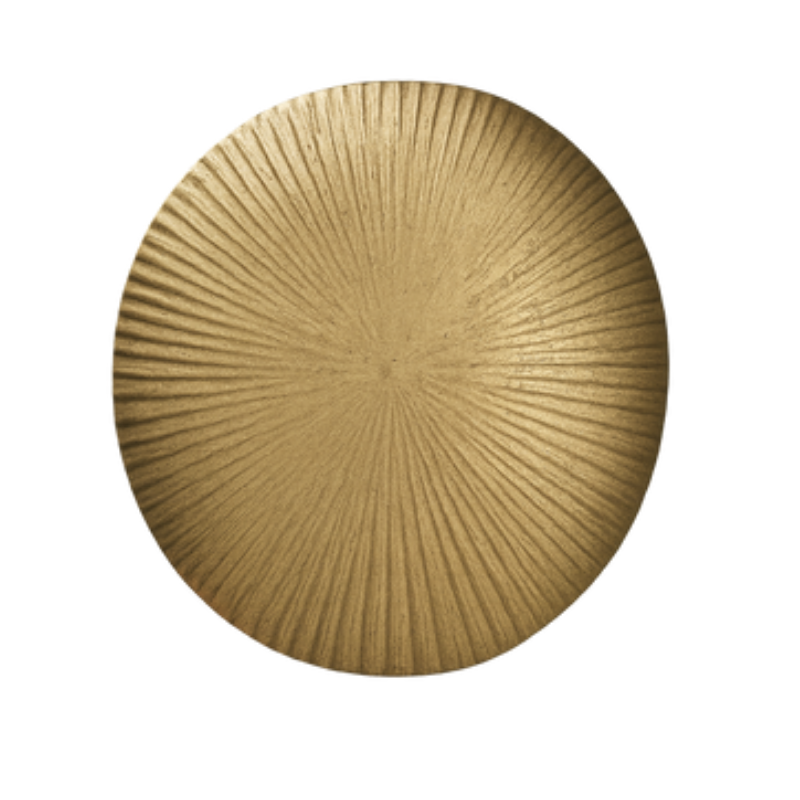 Sunburst Brass Platter – Large Radiating Ribbed Decorative Tray & Wall Art - U07