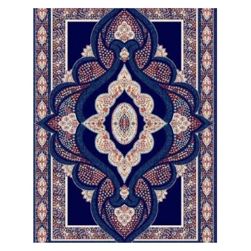 Teal Persian Medallion Rug – Elegant Peacock Blue & Ivory Traditional Area Carpet - CU08