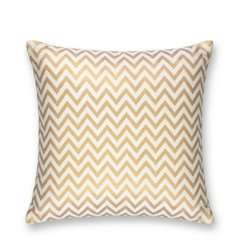 Gold Chevron Cushion Covers – Luxury Metallic Zig Zag Geometric Pillows - CU16
