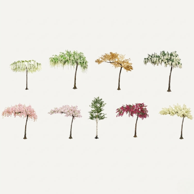 Decorative artificial trees for wedding and event setups