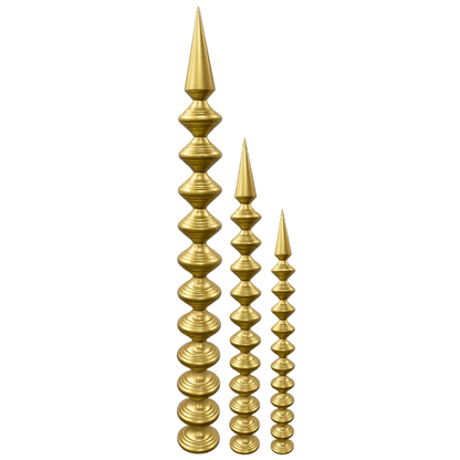 Solid Brass Temple Bell & Gold Gumbad Finials - Traditional Indian Decor for Pooja Room & Mandir - T10