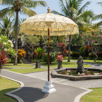 Boho Garden Umbrella – Handcrafted Balinese Parasol with Tassels & Fringe