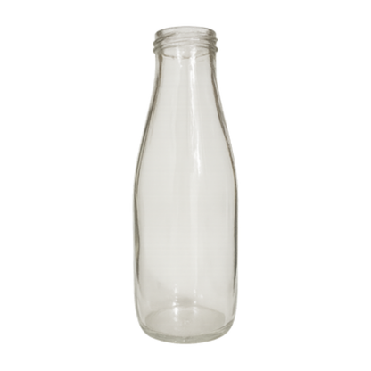 Vintage Glass Milk Bottle Vase – Classic Clear Glass Carafe for Rustic Floral Displays - U18