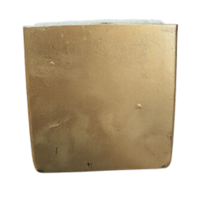 Gold Metallic Square Planter – Brushed Brass Effect Ceramic Pot - CV05
