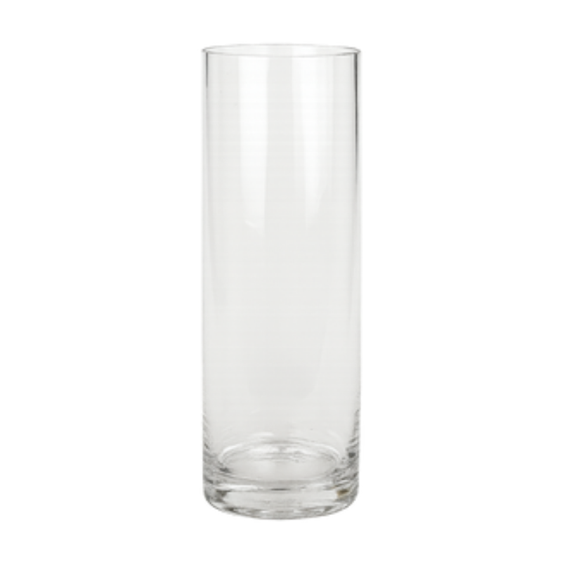 Clear Glass Cylinder Vase – Modern Minimalist Column Vessel for Tall Floral Displays - U19