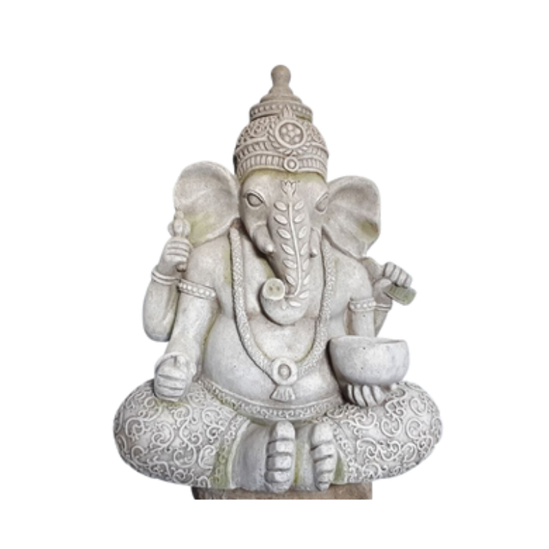 Lord Ganesha Garden Statue - Weather-Resistant Stone Effect Spiritual Sculpture for Zen Gardens - T19