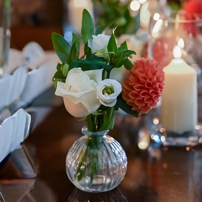 Bespoke Glass Bud Vases – Elegant Floral Table Centerpiece for Weddings & Events