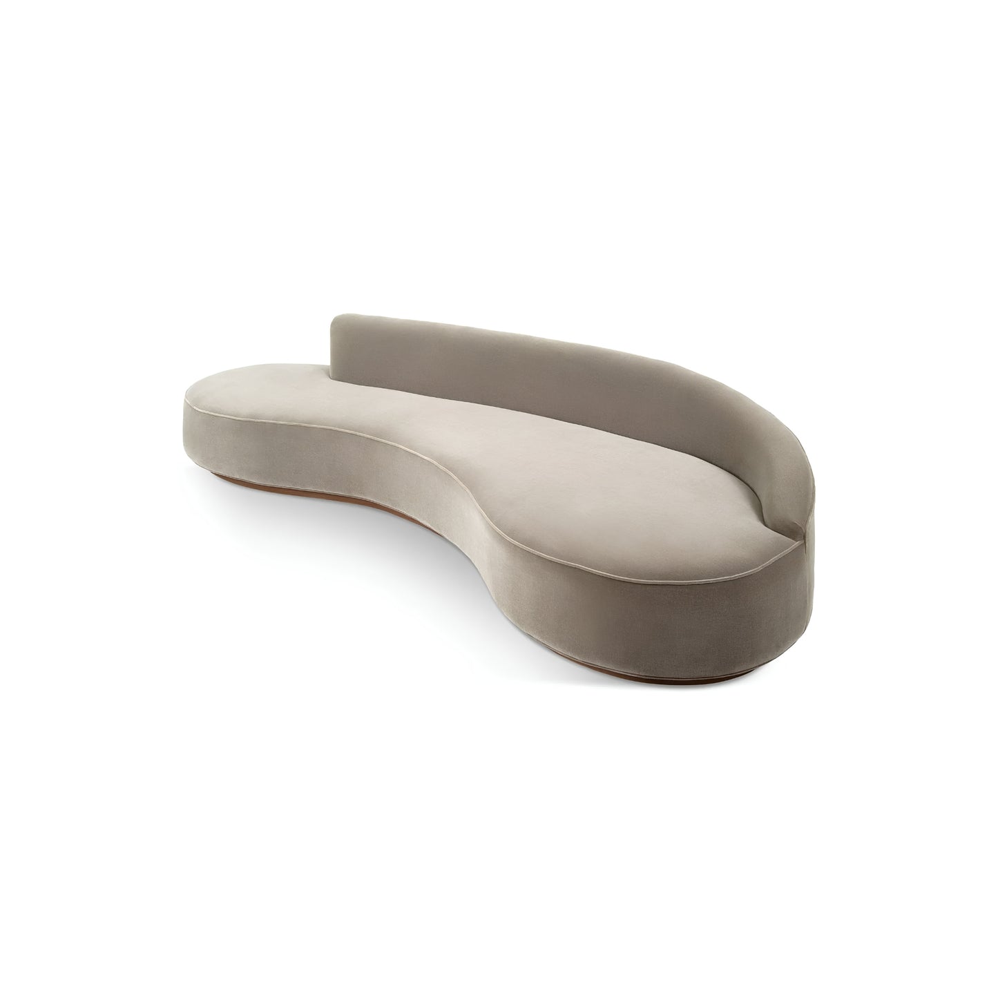 Serpentine Sofa - Stainless Steel & Bouclé Fabric