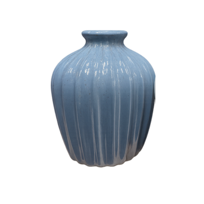 Ribbed Ceramic Bud Vase – Cornflower Blue Textured Flower Vase - BV01