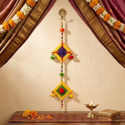 Handmade Indian Decor & Artificial Marigold Garlands - Festive Wall Hangings for Diwali, Mehndi & Weddings - T07
