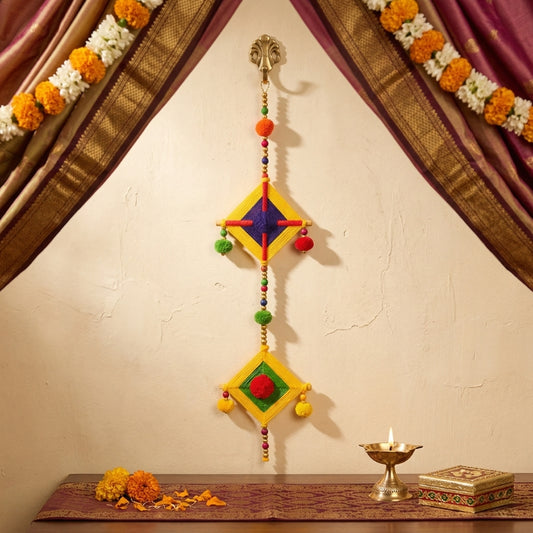Handmade Indian Decor & Artificial Marigold Garlands - Festive Wall Hangings for Diwali, Mehndi & Weddings - T07