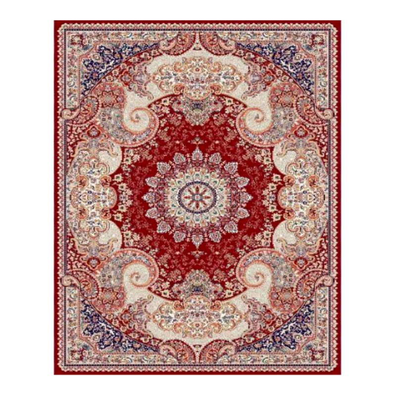 Luxury Oriental Medallion Rug – Crimson & Ivory Intricate Floral Area Carpet - CU02
