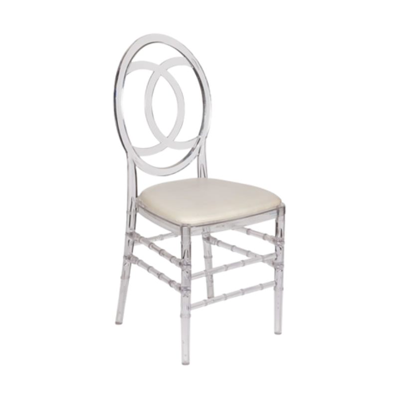Clear Phoenix Chair – Luxury Acrylic Dining Chair with Padded Seat for Weddings & Events - C02