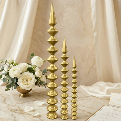 Solid Brass Temple Bell & Gold Gumbad Finials - Traditional Indian Decor for Pooja Room & Mandir - T10