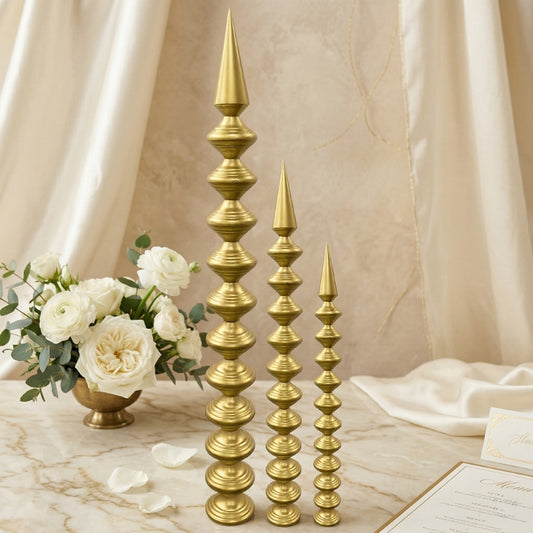 Solid Brass Temple Bell & Gold Gumbad Finials - Traditional Indian Decor for Pooja Room & Mandir - T10