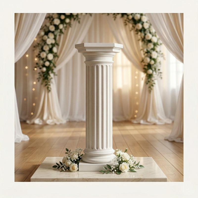 Roman Wedding Pillar - Decorative White Corinthian Column for Event Backdrops & Photography - T11