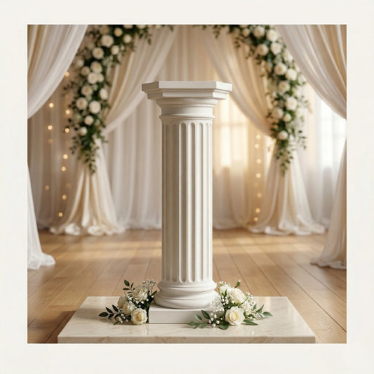Roman Wedding Pillar - Decorative White Corinthian Column for Event Backdrops & Photography - T11