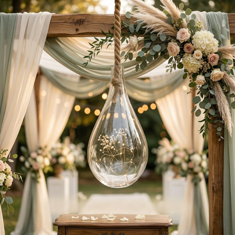 Hanging Teardrop Glass Terrarium - T16