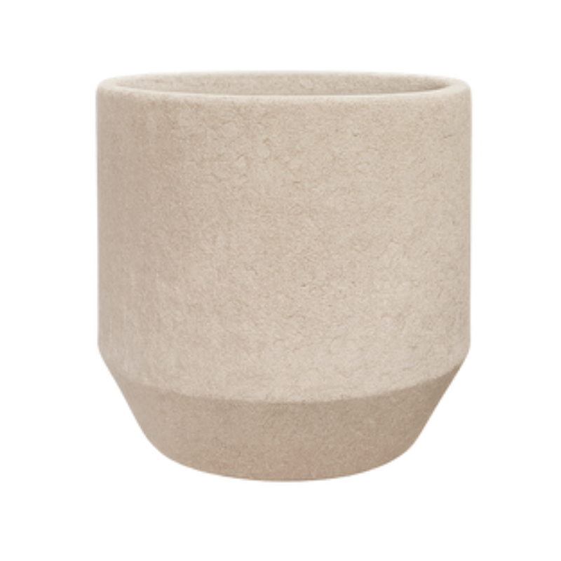 Small Stone Planter – Minimalist Textured Cylinder Pot with Natural Sandstone Finish - U28