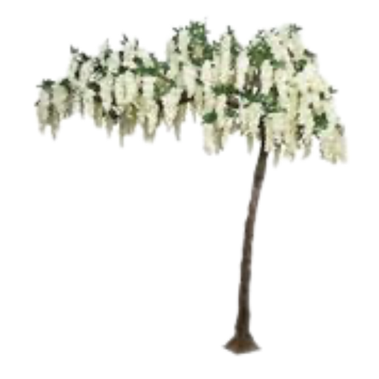 Artificial White Wisteria Canopy Tree – Slanted Trunk Arch for Wedding Entrances - T04