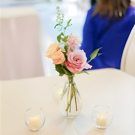 Bespoke Glass Bud Vases – Elegant Floral Table Centerpiece for Weddings & Events