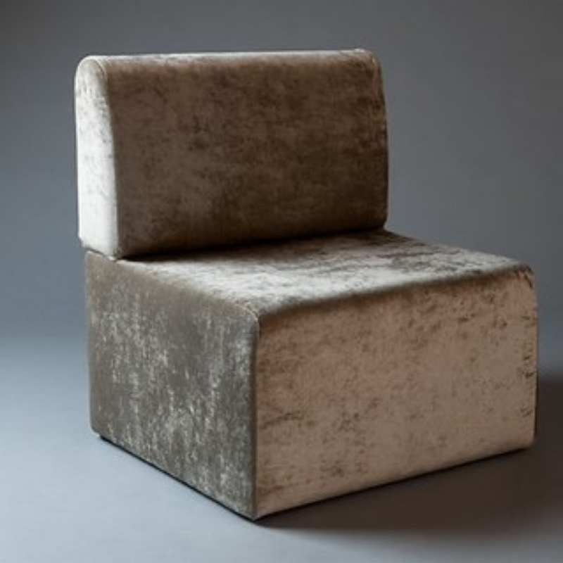 Luxury Velvet Accent Chair – Modern Armless Slipper Chair in Champagne Taupe