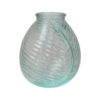 Leaf Texture Glass Vase – Mint Green Embossed Botanical Bud Vase - BV05