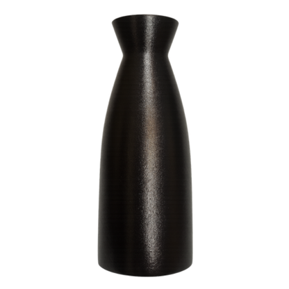 Matte Black Bud Vase – Sleek Satin Finish Ceramic Vessel with Minimalist Hourglass Neck - U32