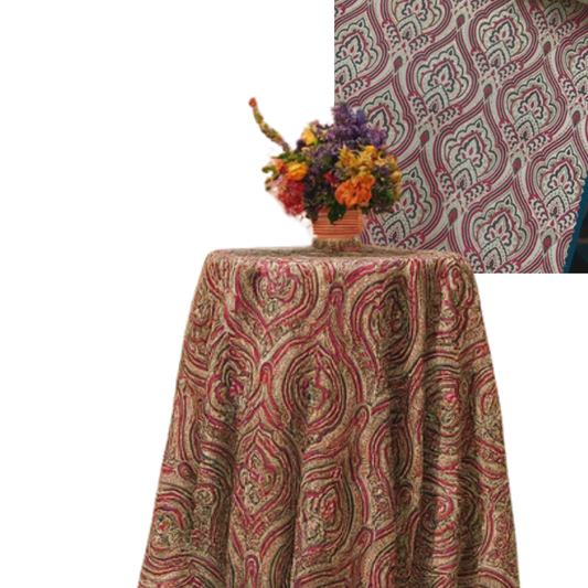 Burgundy Heritage Paisley Tablecloth | Classic Dry Hire for Linens - L07