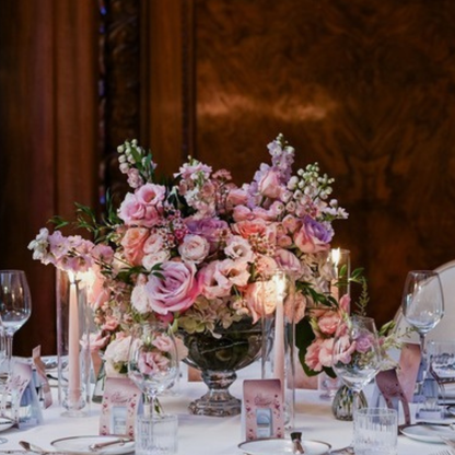 Lavender & Blush Low Footed Floral Centerpiece