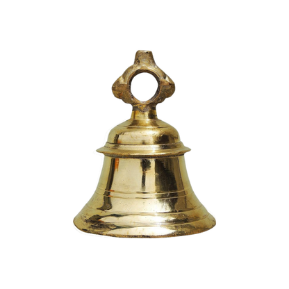 Traditional Brass Puja Bell with Chain - Handcrafted Temple Bell for Home Mandir & Meditation - T09