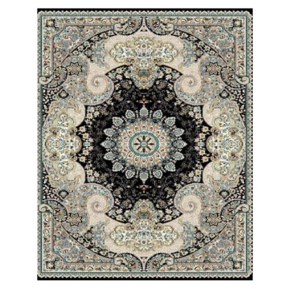Raditional Persian Medallion Rug – Premium Floral Area Carpet in Crimson, Teal, or Ivory -CU09