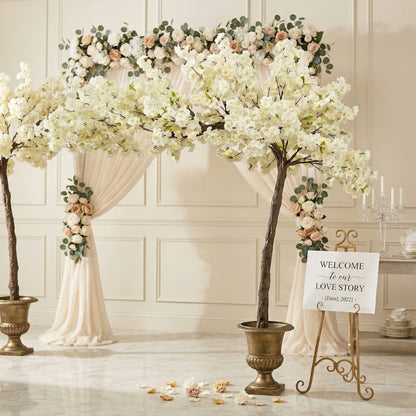 Artificial Cherry Blossom Arch Tree – Weeping Sakura Canopy in Pink, Blush, & Cream - T09