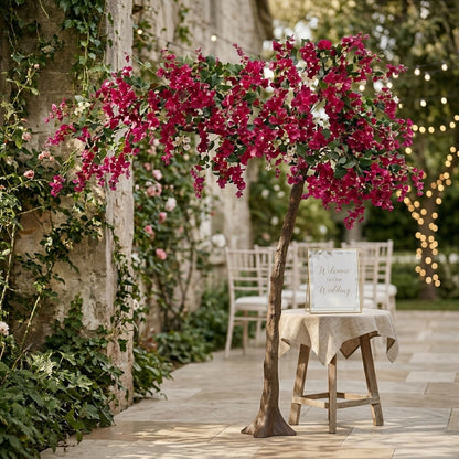 Artificial Magenta Bougainvillea Arch Tree – Tropical Canopy for Vivid Event Decor - T08