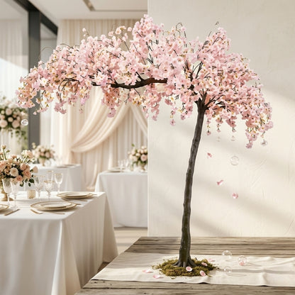 Artificial Pink Cherry Blossom Arch Tree – Weeping Sakura Canopy for Weddings - T05