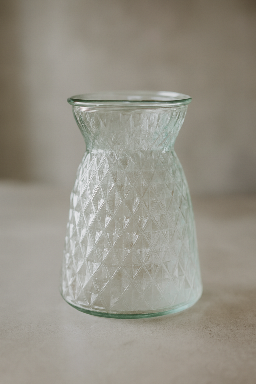 Aquamarine Diamond Glass Vase – Teal Textured Geometric Bud Vase - BV06