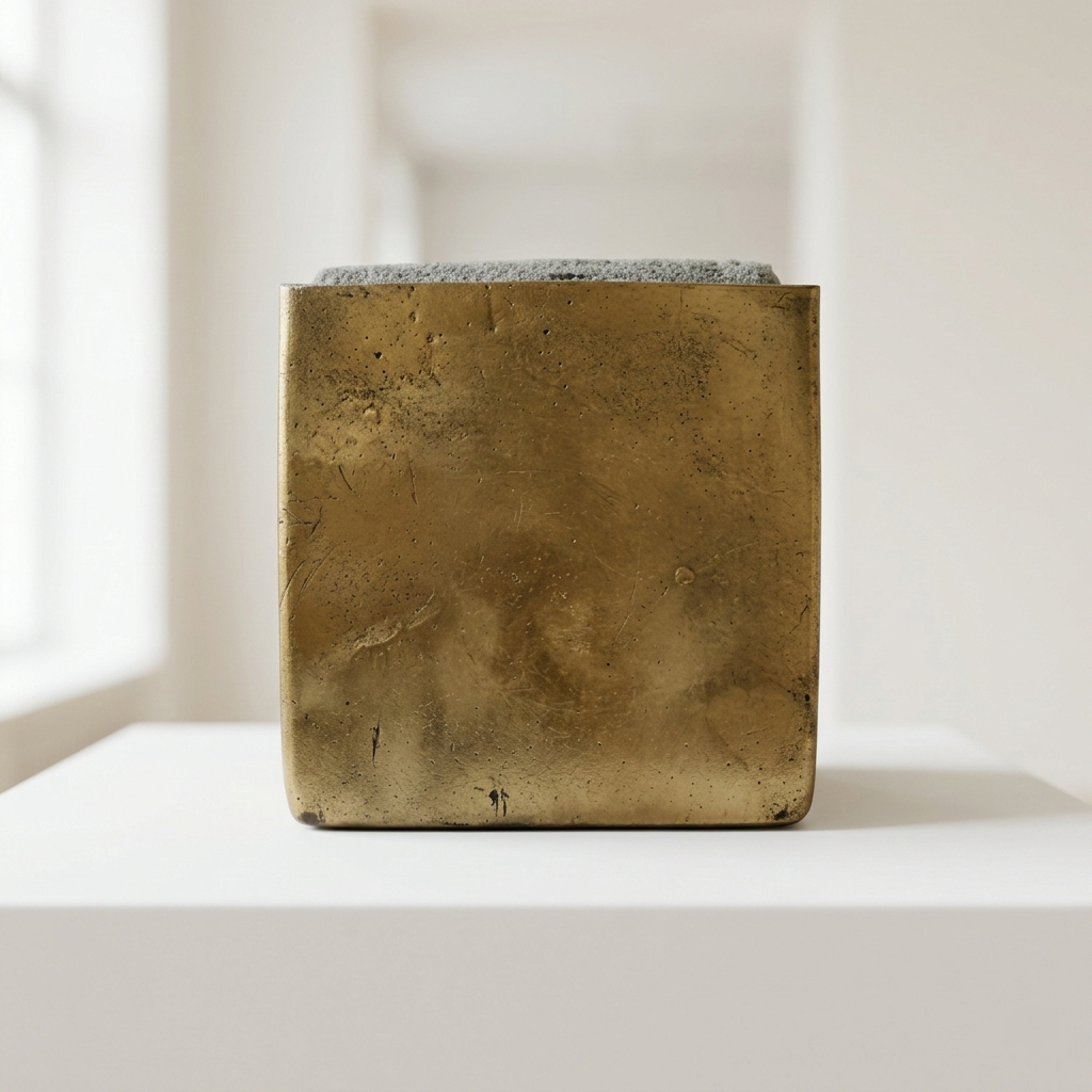 Gold Metallic Square Planter – Brushed Brass Effect Ceramic Pot - CV05