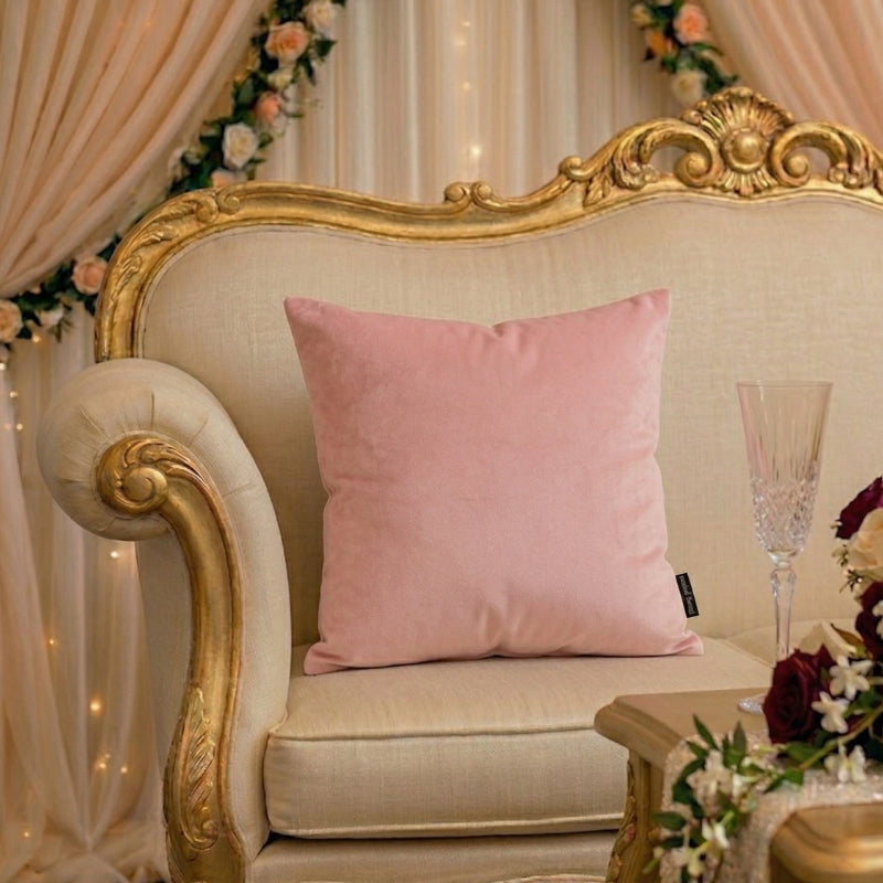 Blush Pink Velvet Cushion Covers – Soft Rose Luxury Throw Pillows - CU03