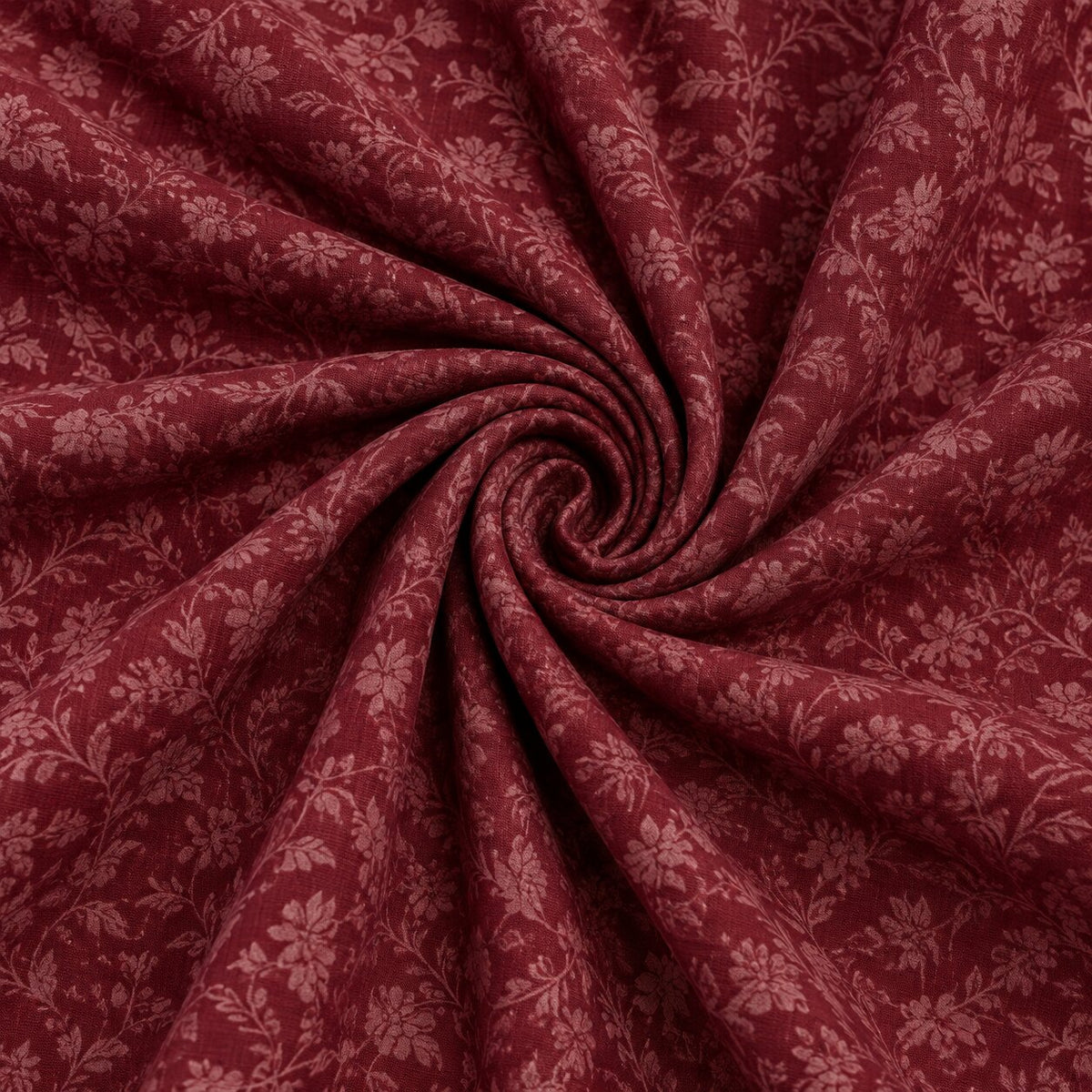 Burgundy Floral Pattern Printed Tablecloth – Luxury Draped Dining Linen - L11