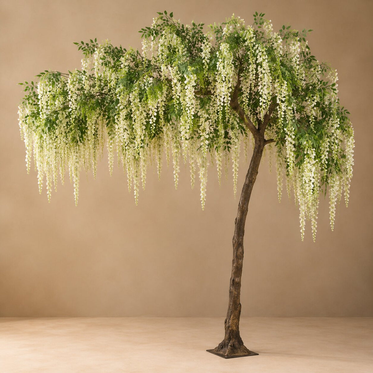 Artificial Weeping Wisteria Tree – Asymmetrical White Floral Arch for Wedding Entrances - T02