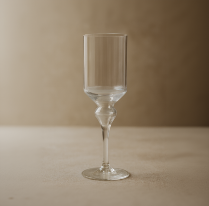 Glass Chalice Vase – Architectural Pedestal Vessel with Sculptural Tapered Stem - U24