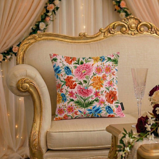 Floral Chintz Cushion Covers – Vintage Botanical Garden Pink Pillows - CU04