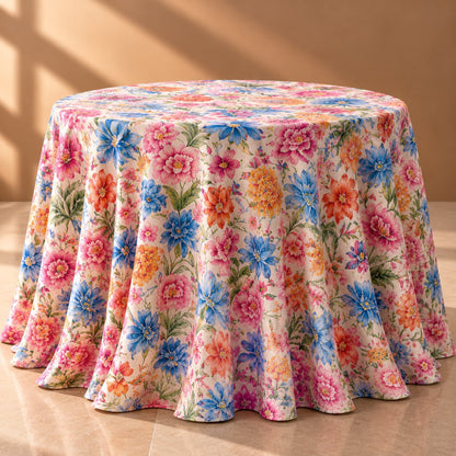 Wildflower Chinoiserie Pink Tablecloth | Luxury Dry Hire for Linens - L03