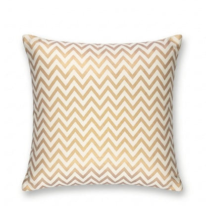 Gold Chevron Cushion Covers – Luxury Metallic Zig Zag Geometric Pillows - CU16