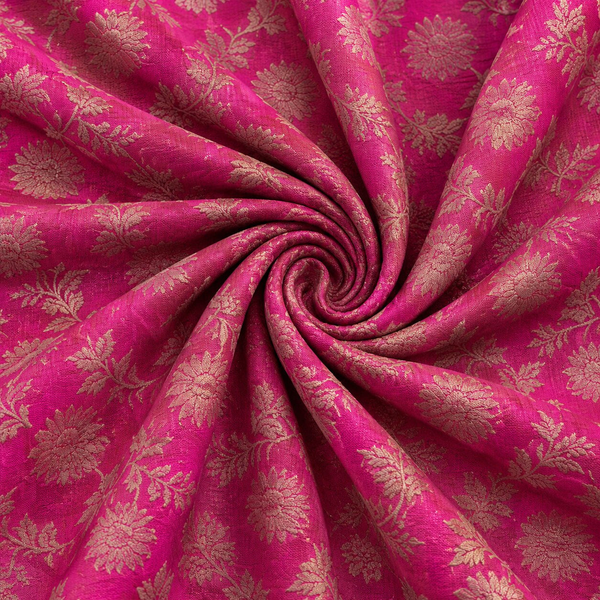 Magenta Pink Floral Jacquard Round Tablecloth – Luxury Patterned Dining Linen - L14