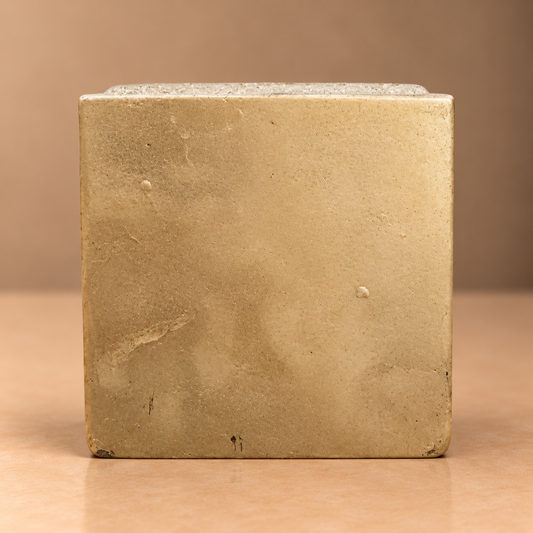 Gold Metallic Square Planter – Brushed Brass Effect Ceramic Pot - CV05