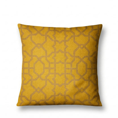 Mustard Geometric Cushion Covers – Ochre Yellow Moroccan Trellis Pillows - CU02